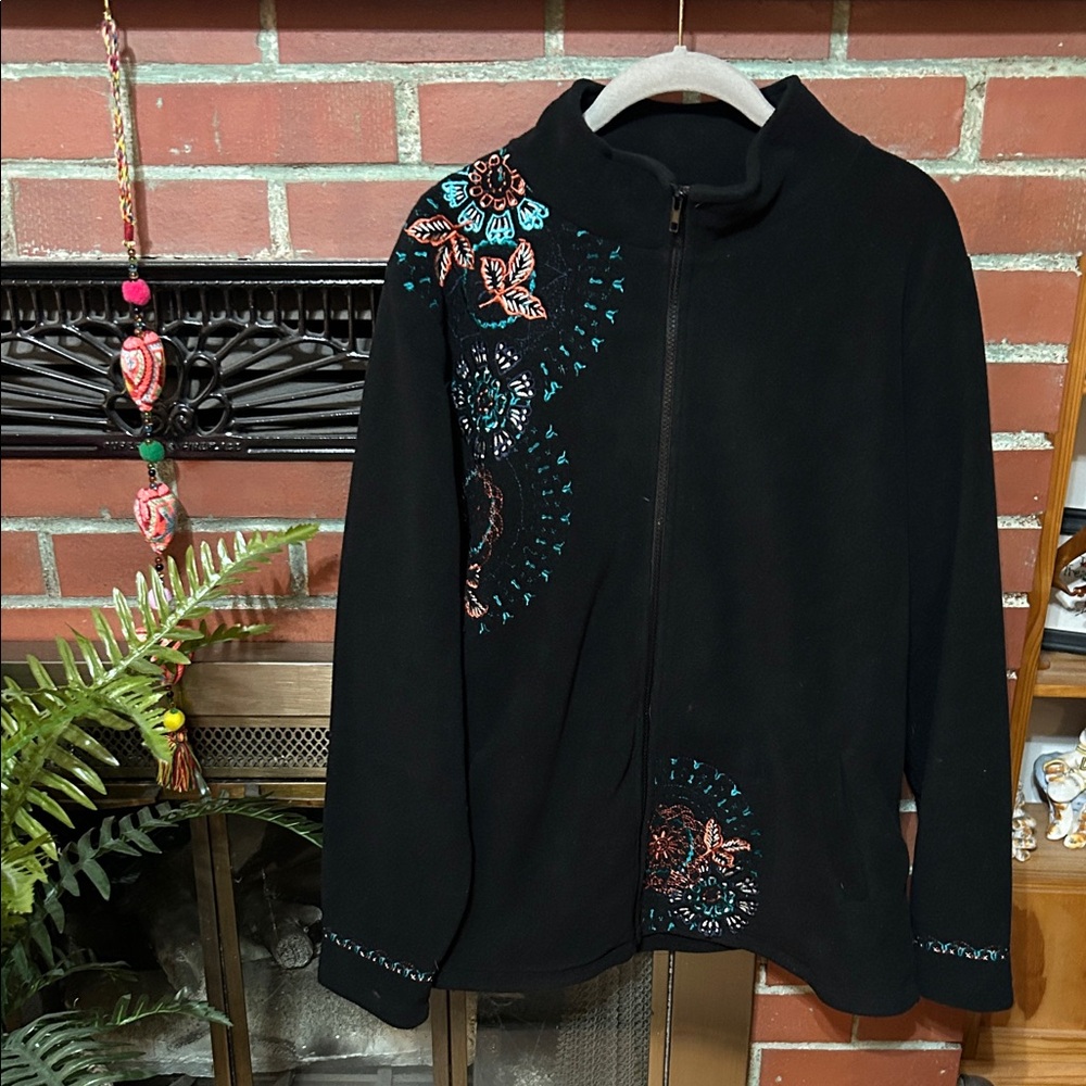 Celine Black Jacket with Colorful Embroidery